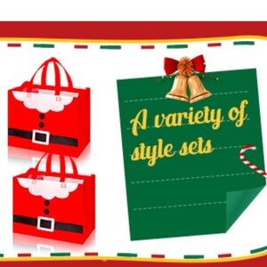 33‎ Pcs Large Merry Christmas Gift Bags Bulk Reusable Christmas Tote Bags Handle